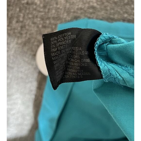 Worthington Button Up Top Womens Size Small Blue Sleeveless Stretch Collared - Picture 4 of 7